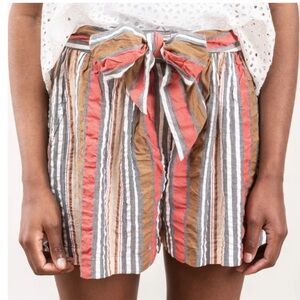 Ulla Johnson Martim Multicolor Striped High Waist Shorts. Size M